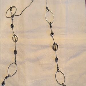 Elegant Silver Necklace with Black Accents